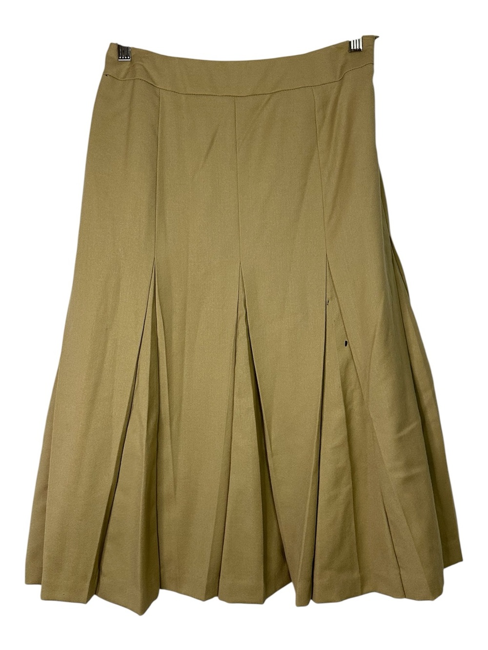 Vintage Talbots Italian Wool Pleated Midi Skirt Camel Tan NWT Size 6      Flaws